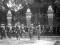 Император Николай II принимает парад на территории храма Воскресения Христова. Восточная сторона 19 августа 1907