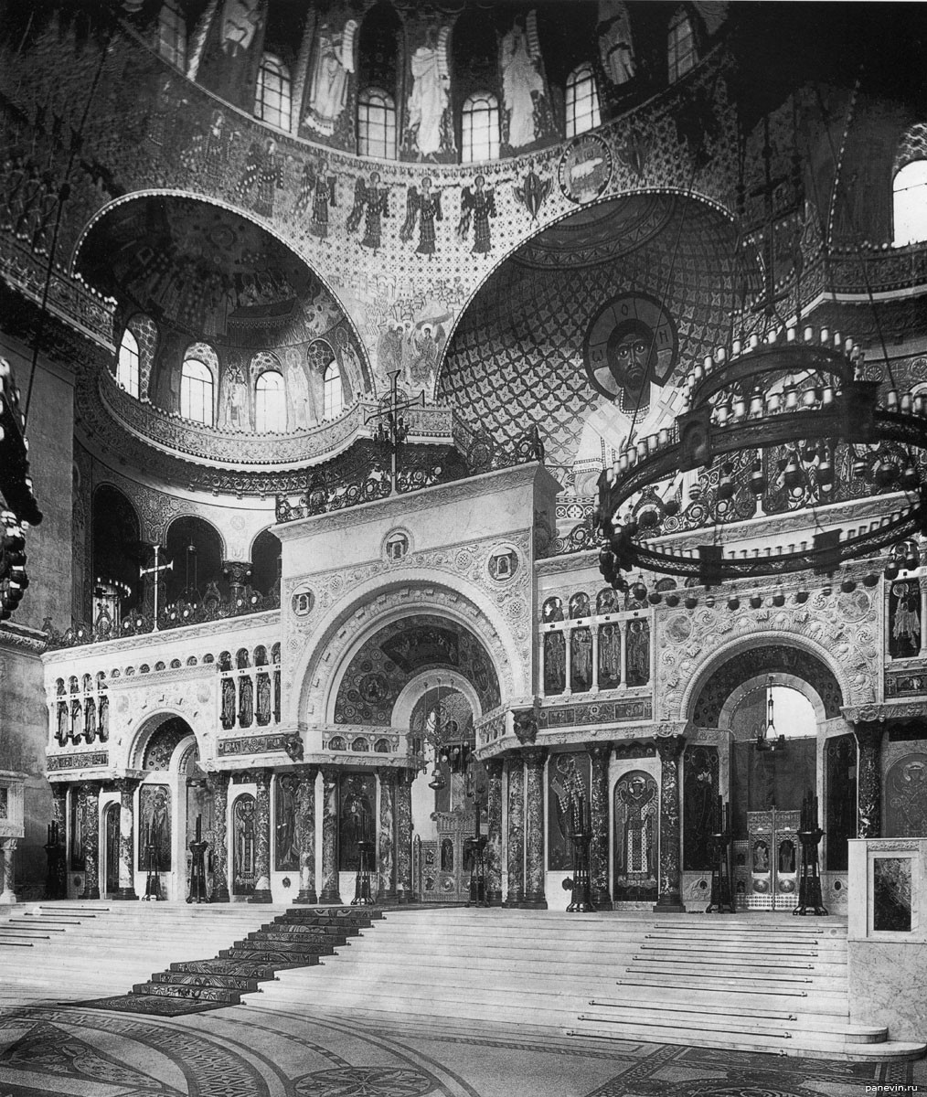 Interior of the Kronstadt Naval Cathedral, photo of 1914