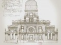 Чертёж главного фасада Большой Хоральной Синагоги,представленный в канцелярию оберполицмейстера в 1883 году