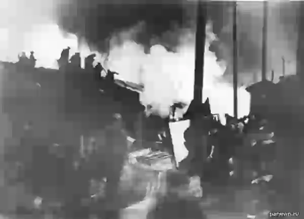 Пожар на Бадаевских складах. Фото Б. Васютинского. 8 сентября 1941 года