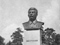Бюст Сталину в саду перед Смольным Скульпторы В. Я. Боголюбов и В. И. Ингал. Фотография 1950-х годов