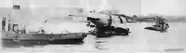 Рейсовый Ту-124, приводнившийся на воды Невы, 1963 год