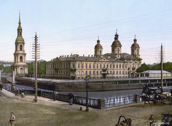 Nikolsky Naval Cathedral, a photolithography of 1890th years, Nikolo-Bogojavlensky Naval Cathedral