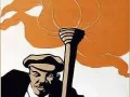 Lenin`s bear a flame of world revolution
