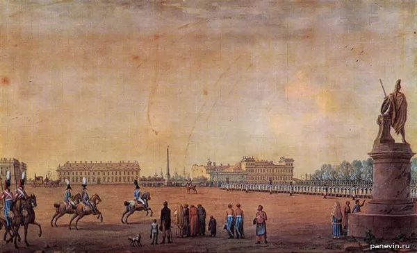 Parade on the Champ de Mars, engraving by Benjamin Peterson, 1807