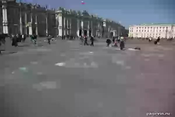 General view of Palace Square photo - Chalk on asphalt