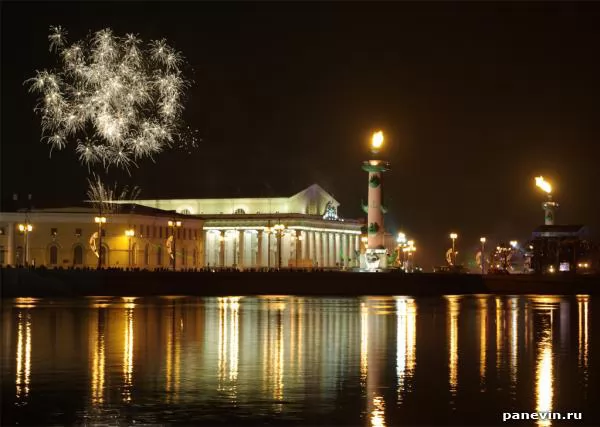 Spit of Vasilevsky island in winter