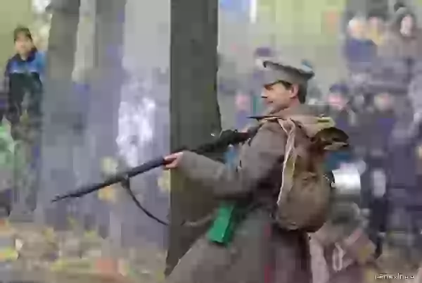 Attack to positions of Germans photo - Reconstruction of battles I World war