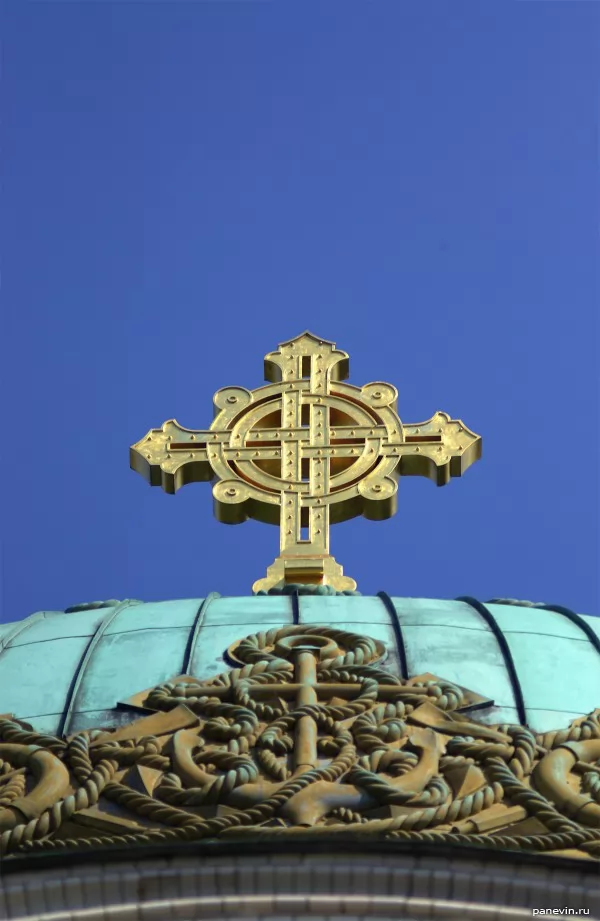 Cross on the Naval Cathedral photo - Kronstadt