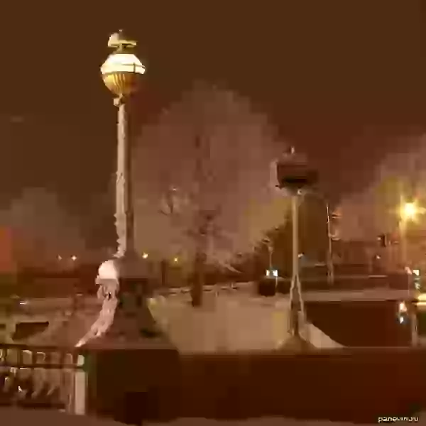 Фонарь у начала Мало-Конюшенного моста фото - Зима