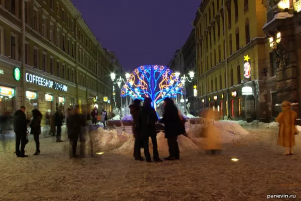 Malaya Sadovaya street in New Year's holidays