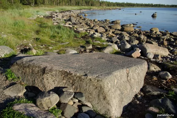 Trunk-call stone and coast of the White sea