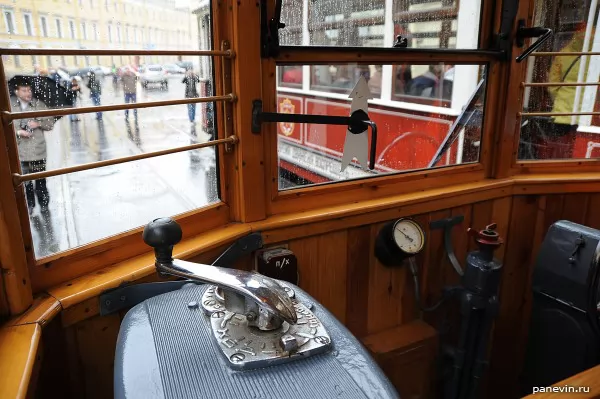 In the tram cabin