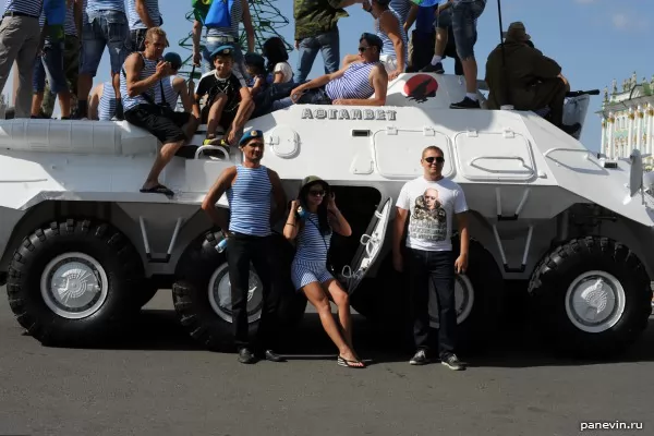 Photo at an armored troop-carrier