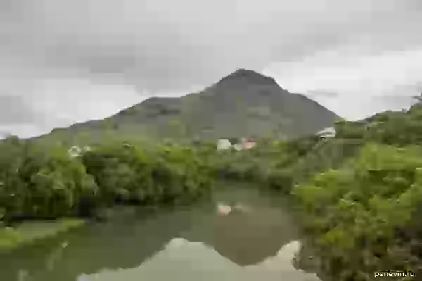 Mountain Taurellu du Tamarin and the river Tamarin