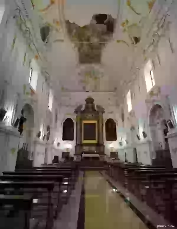 Interior of church of a monastery of Jesus Christ (Monastero del SS. Salvatore) photo - Corleone