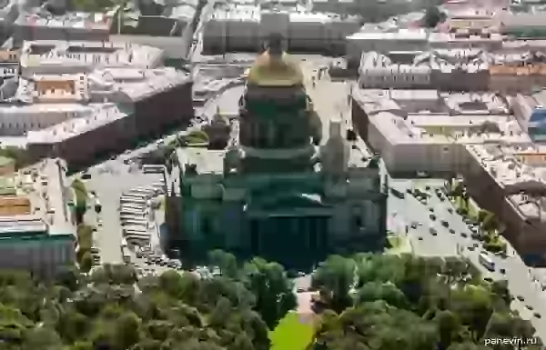 Isaakievsky cathedral from the helicopter photo - Aero photo