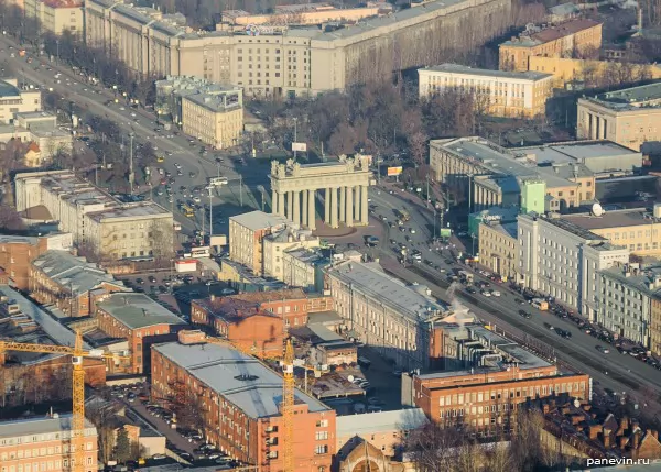 Moscow gate from the helicopter