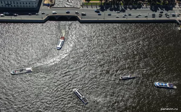 Pleasure boats on the Neva