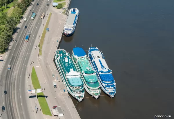 River steamships at a mooring