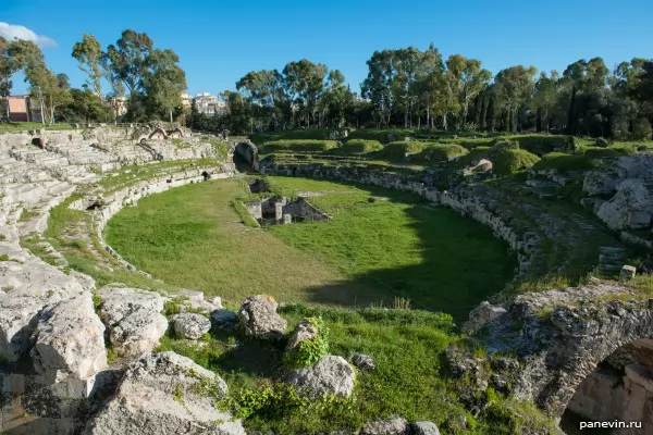 Arena of the Roman amphitheatre in Syracuse