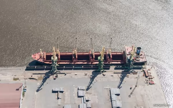 Dry cargo ship at the pier