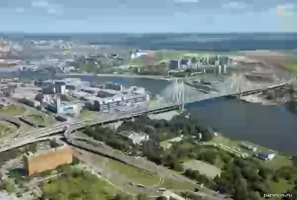 Вантовый мост с вертолёта фото - Виды сверху