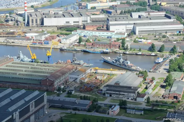 Military ships in port