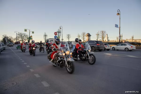 Fathers Frost on bikes