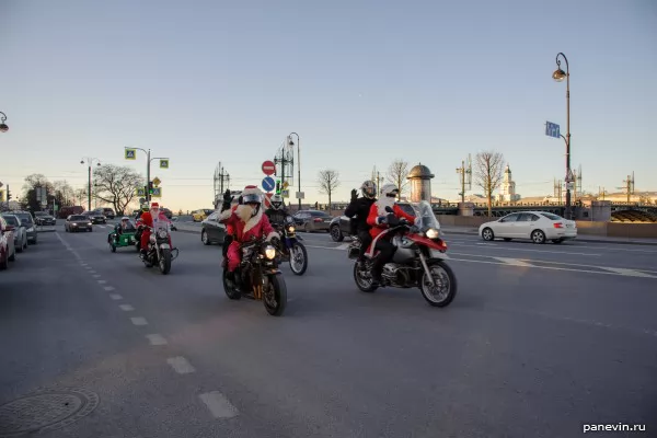 Fathers Frost on bikes