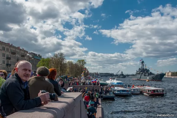 Parade of the ships on Neva