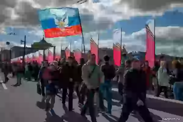 With a flag of Donetsk Republic photo - May, 9th