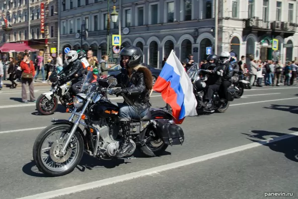 Motorcyclist with tricolor