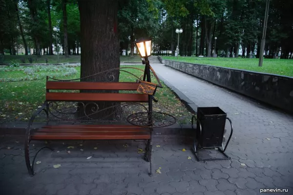 Bench and a lantern