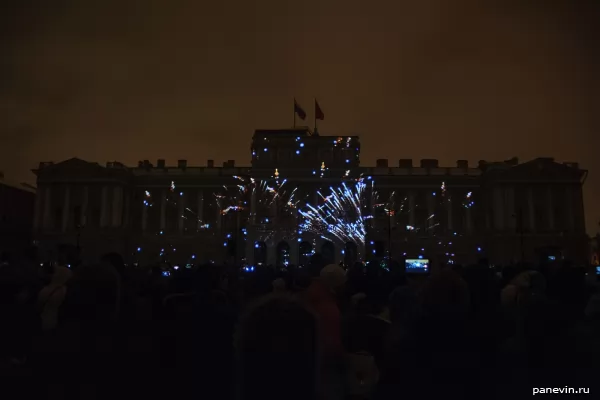 Finishing salute, light show on Mariinsky palace