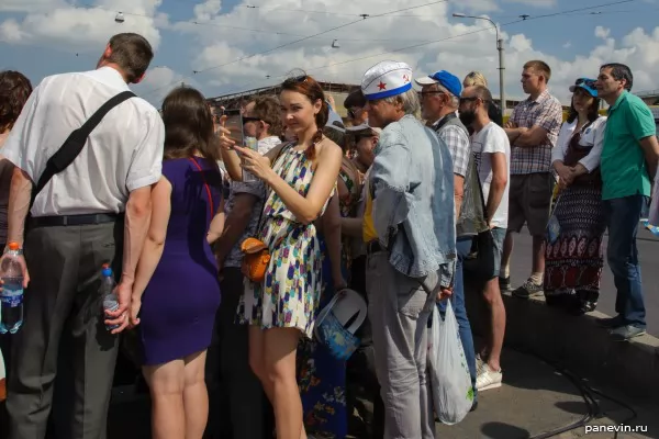 Spectators of a celebration Day of river fleet