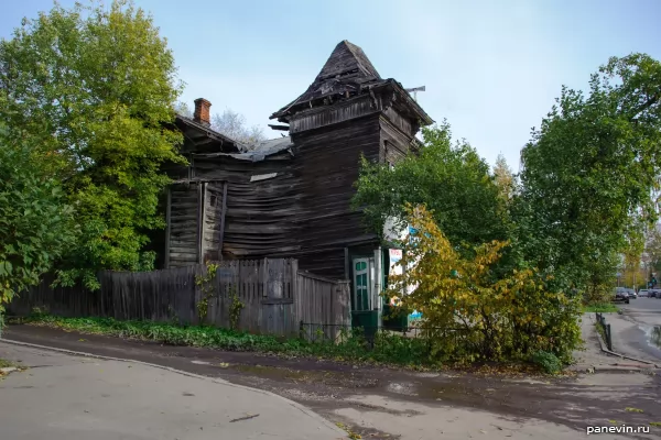 Ruins of a wooden house