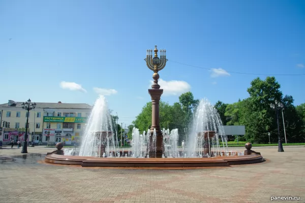 Menorah Fountain photo - Birobidzhan