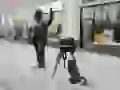 Photographer with a dog