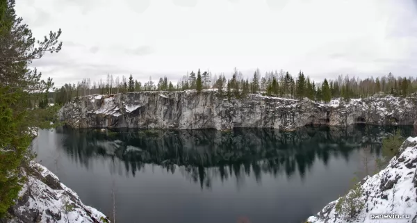 Панорама Большого Мраморного каньона фото - Горный парк Рускеала