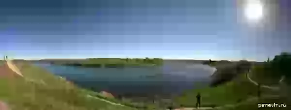 Панорама реки Волхов с Олегова кургана фото - Старая Ладога