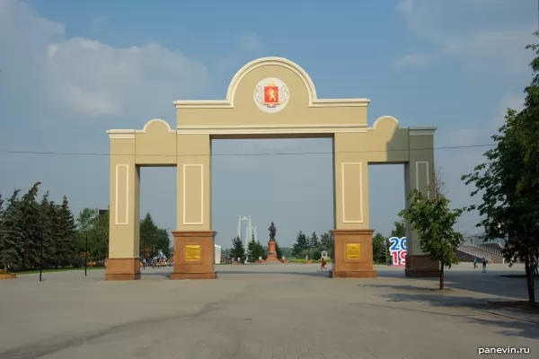 Triumphal Arch in honor of the 375th anniversary of Krasnoyarsk